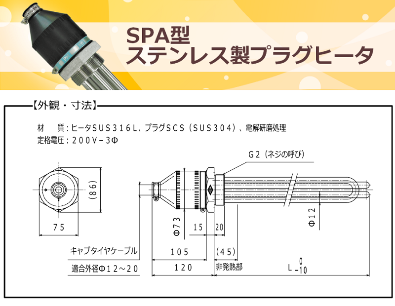 大人気 八光 プラグ型ヒーター 三相２００Ｖ SPW3060 発熱部寸法４３０ｍｍ （株）八光電機 建具金物